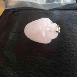 Real rose quartz with 14 karat gold